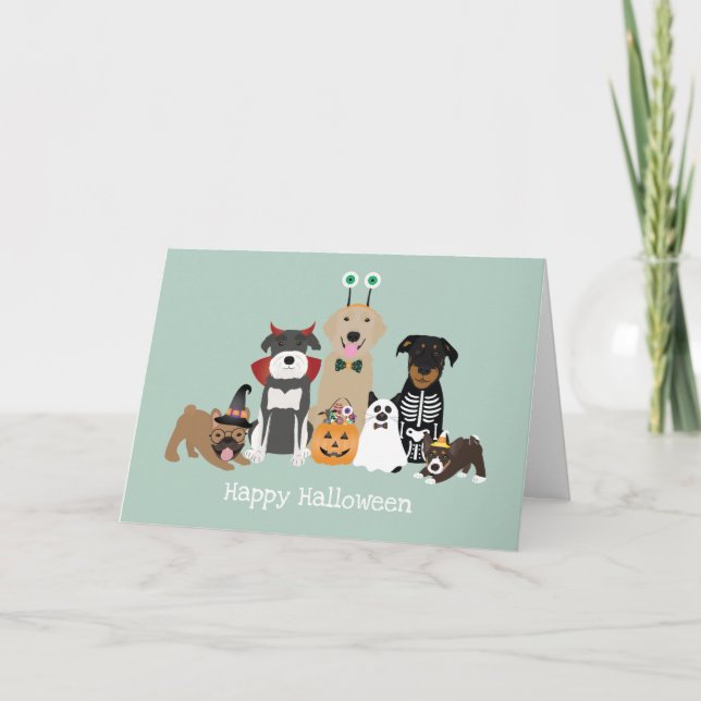 Happy Halloween Spooky Pet Costumes Card (Front)