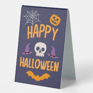 Happy Halloween spooky pumpkin bat orange design