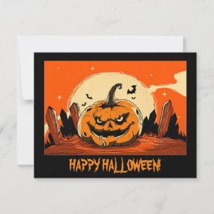 Happy Halloween Spooky Pumpkin Holiday Card