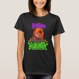 Happy Halloween Spooky Pumpkin Jack O Lantern T-Shirt
