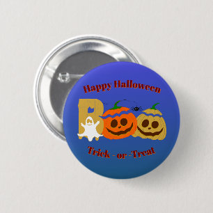 Happy Halloween Spooky Pumpkin Trick or Treat 6 Cm Round Badge