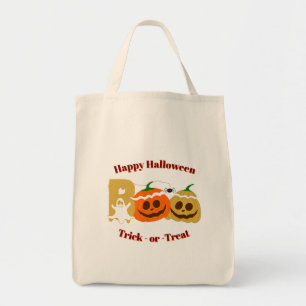 Happy Halloween Spooky Pumpkin Trick or Treat Tote Bag