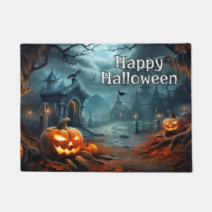Happy Halloween   Spooky Pumpkins After Dark Doormat