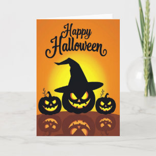 Happy Halloween Spooky Pumpkins Card