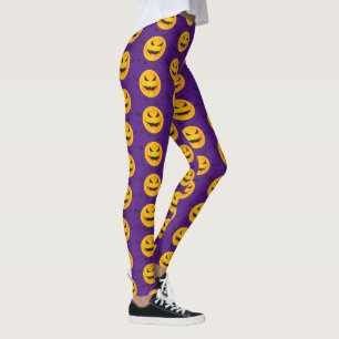 Happy Halloween Spooky Purple Bat Leggings