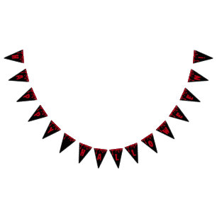 Happy Halloween Spooky Red Black Dripping Blood Bunting