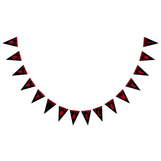 Happy Halloween Spooky Red Black Dripping Blood Bunting (All)