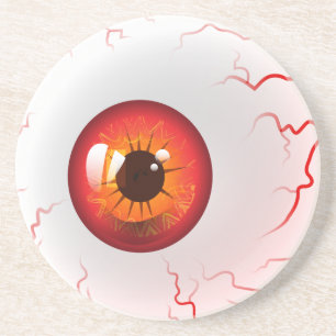 Happy Halloween! Spooky Red Eyeball Coaster