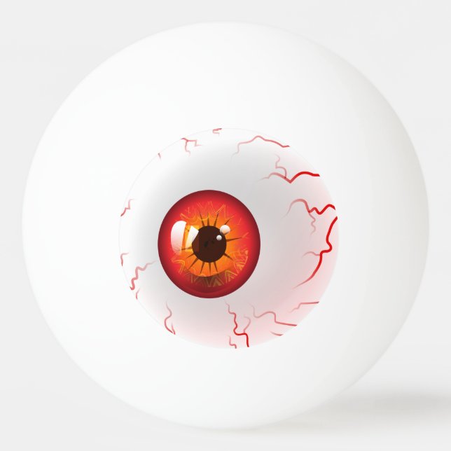 Happy Halloween! Spooky Red Eyeball Ping Pong Ball (Back)