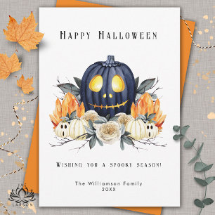 Happy Halloween Spooky Samhain Pumpkins Crystals Holiday Card
