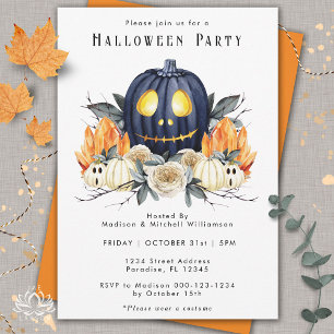 Happy Halloween Spooky Samhain Pumpkins Crystals   Invitation