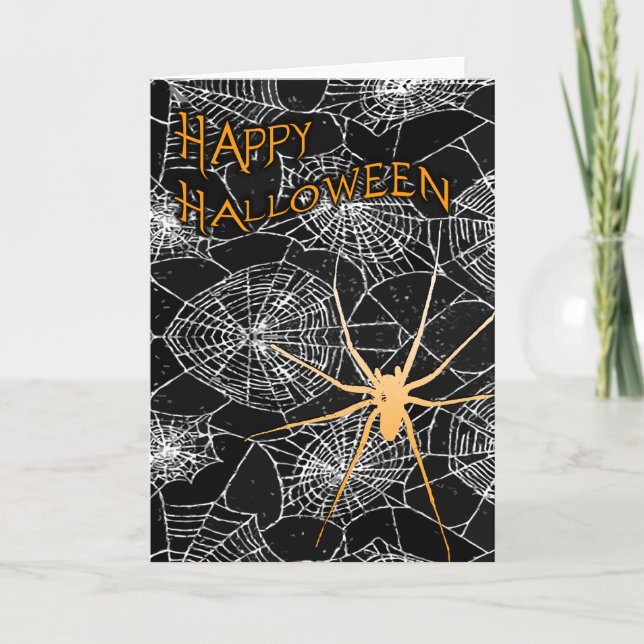 happy halloween : spooky spider : card (Front)