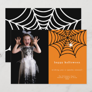 Happy Halloween Spooky Spider Web Photo Template