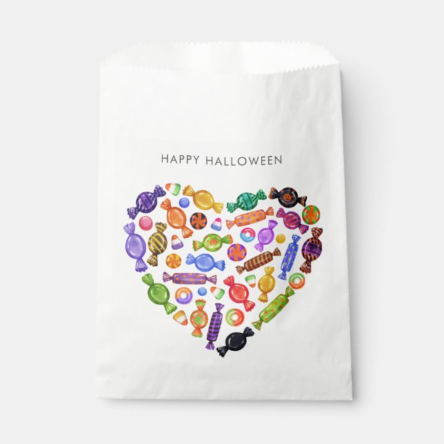 Happy Halloween Spooky Sweet Candy Heart Favour Bags (Front)
