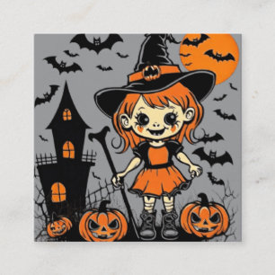 Happy Halloween spooky treat or tricks design Enclosure Card