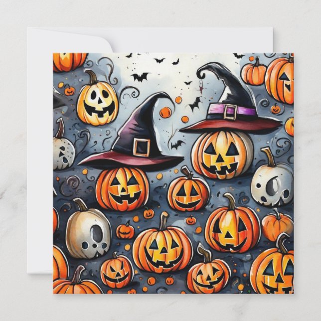Happy Halloween spooky treat or tricks design Invitation (Front)