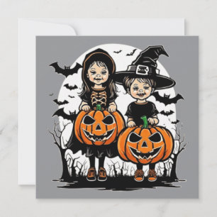 Happy Halloween spooky treat or tricks design Thank You Card