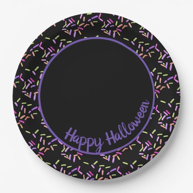 Happy Halloween Sprinkles Customisable Paper Plate (Front)
