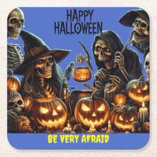 Happy Halloween Square Paper Coaster
