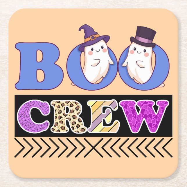 Happy Halloween Square Paper Coaster (Front)