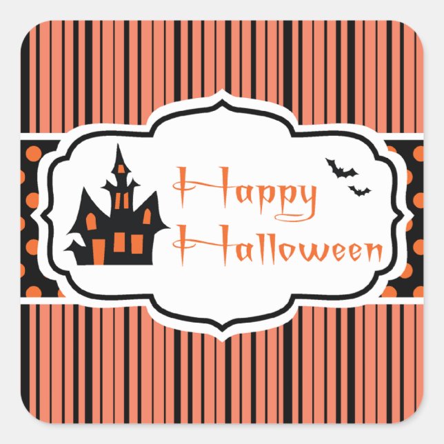 Happy Halloween Square Sticker (Front)
