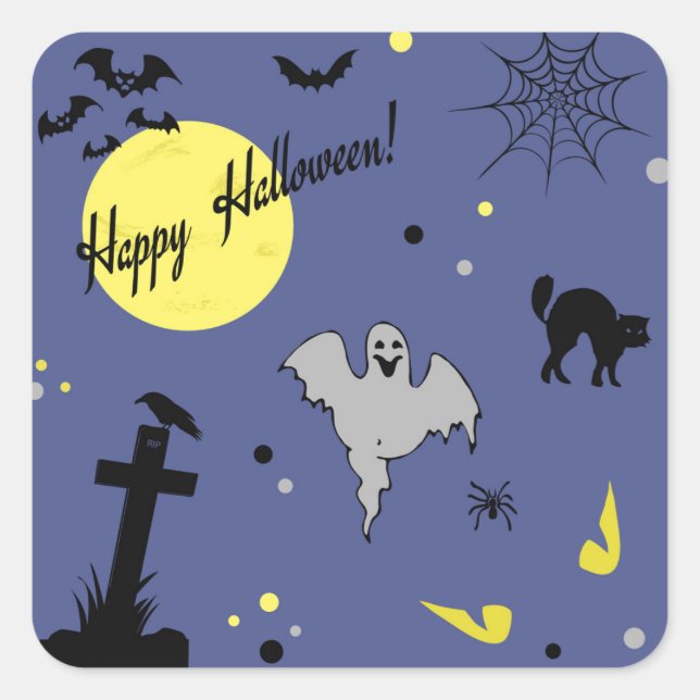 Happy Halloween Square Sticker (Front)