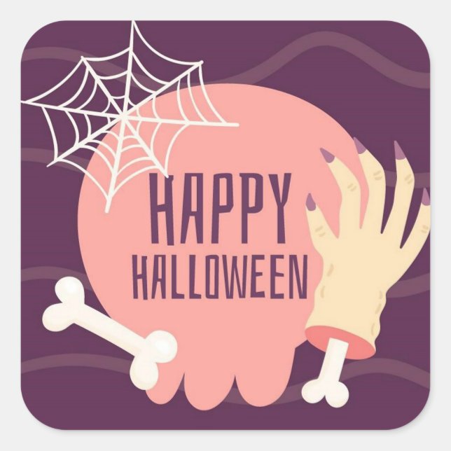 Happy Halloween Square Sticker (Front)