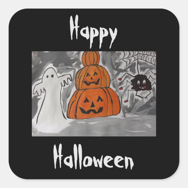 Happy Halloween Square Sticker (Front)