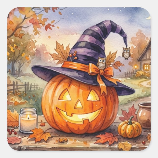 Happy Halloween Sticker - Vintage Pumpkin (Front)