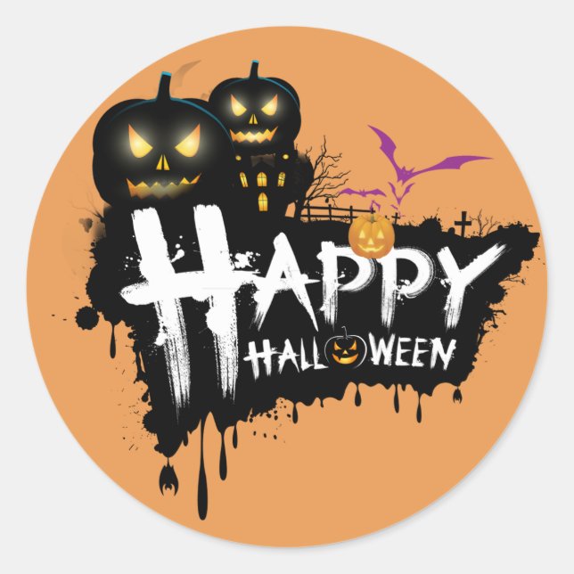 happy halloween stickers (Front)