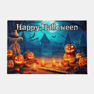 Happy Halloween   Super Nefarious Pumpkins Doormat