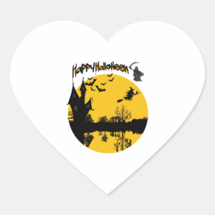 happy halloween t-shirt heart sticker