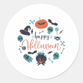 Happy Halloween T-shirt mens womans  Classic Round Sticker