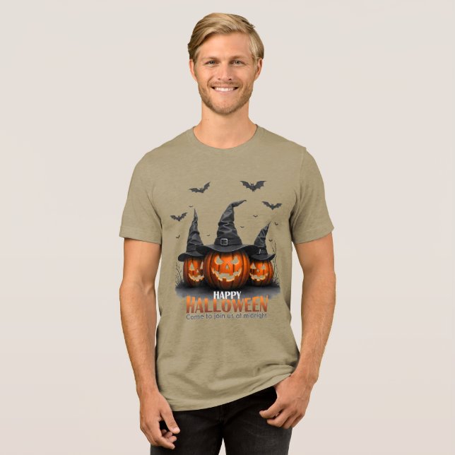 Happy Halloween T-Shirt Tri-Blend Shirt (Front Full)