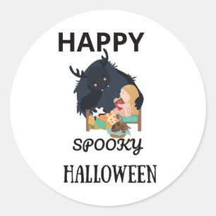 Happy Halloween T Shirthappy spooky halloween  Classic Round Sticker