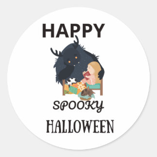 Happy Halloween T Shirthappy spooky halloween  Classic Round Sticker