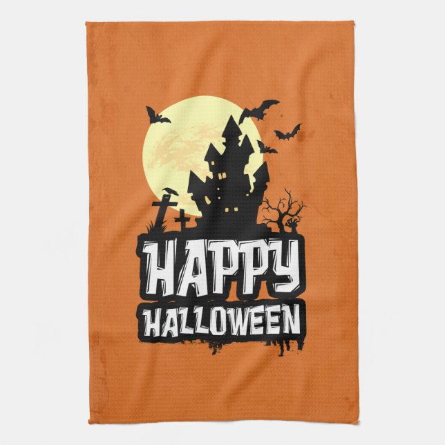 Happy Halloween Tea Towel (Vertical)