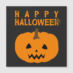 Happy Halloween Text and Pumpkin on Black