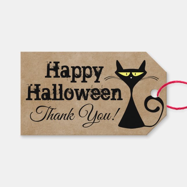 Happy Halloween Thank You Gift Tag (Front (Horizontal))