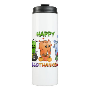 happy halloween thanksgiving christmas funny mens thermal tumbler