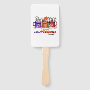 happy halloween thanksgiving christmas funny nurse hand fan