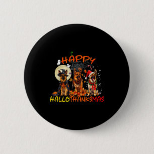 Happy Halloween Thanksgiving Christmas German Shep 6 Cm Round Badge