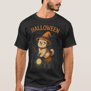 Happy Halloween Themed Shih Tzu Dog T-Shirt