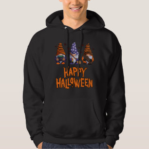 Happy Halloween Three Gnomes Funny Cute Gnome Hoodie