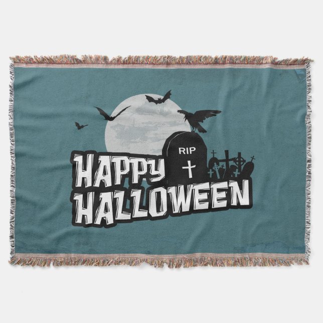 Happy Halloween Throw Blanket (Front)