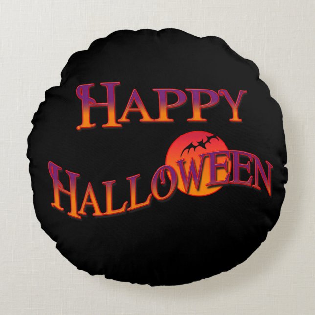 Happy Halloween Throw Pillow (Front)