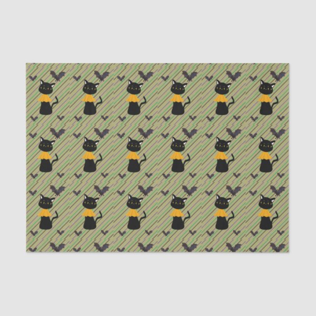 Happy Halloween Tissue Paper, Black Cat Paper (Front)