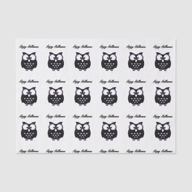 Happy Halloween Tissue Paper, Owl Paper (Front)