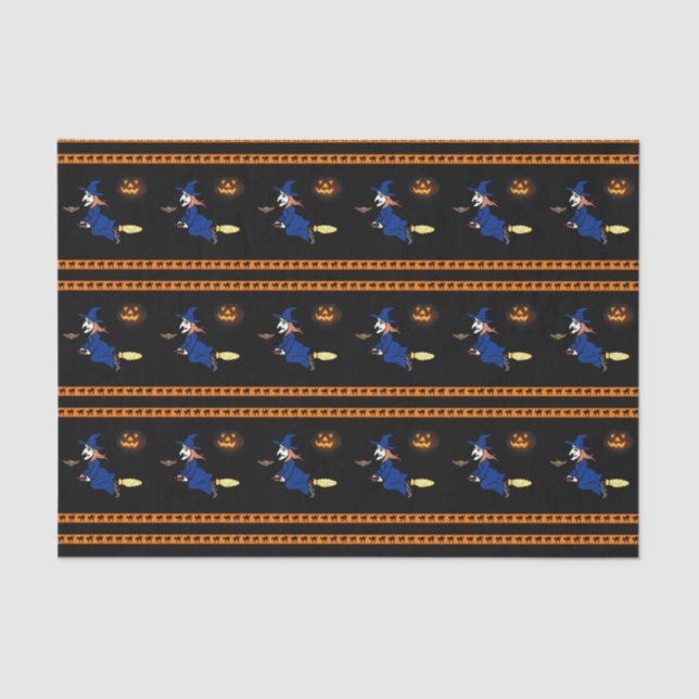 Happy Halloween Tissue Paper, Witch Tissue Paper (Front)