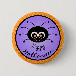 Happy Halloween Toon Spider 6 Cm Round Badge